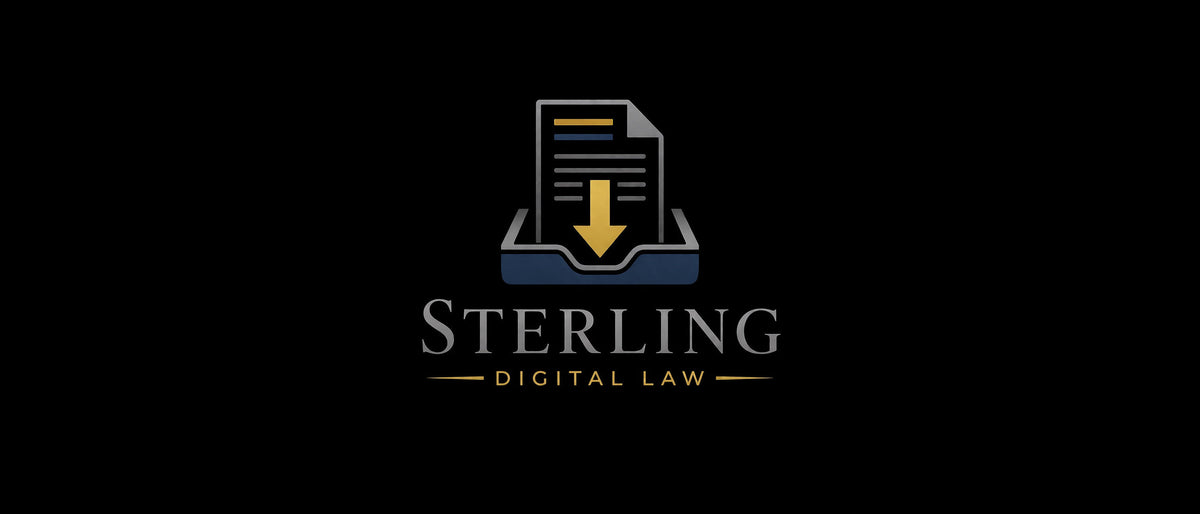 Download Icon with Sterling Digital Law Text below the icon